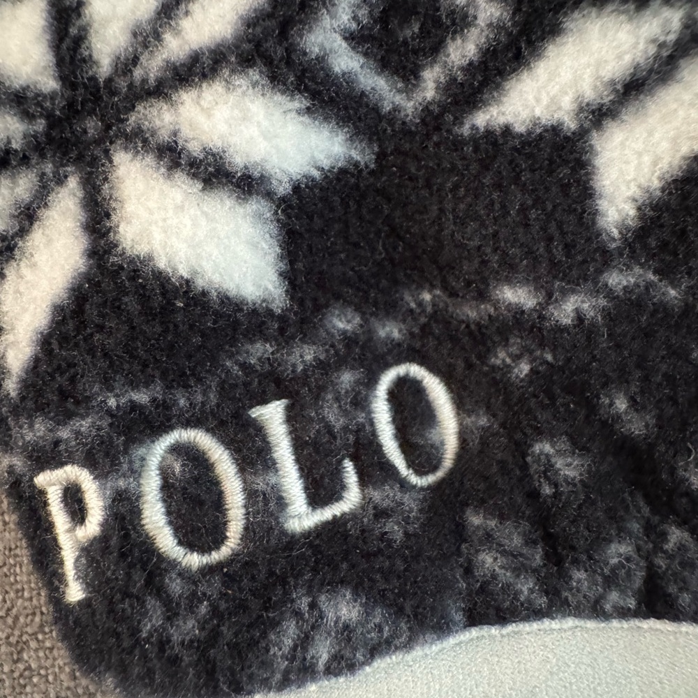 Polo Ralph Lauren Kids Black & White Fair Isle Patterned Fleece Pullover Size 5 - Picture 8 of 10